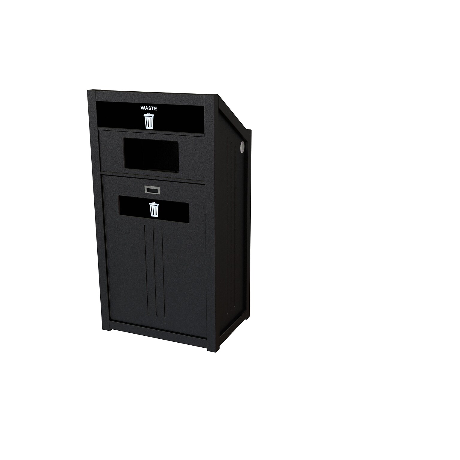 CleanRiver PTZ Plastic Trash Can, 36 Gallon, Black (PTZ36-1-W-BK)