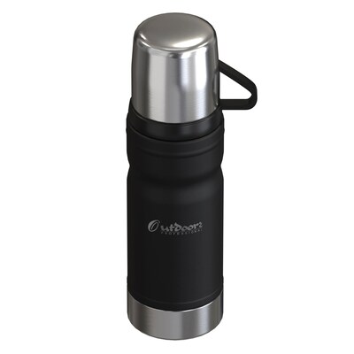 Outdoors Professional Stainless Steel Vacuum Insulated Termo Go Water Bottle, 25.3 oz., Black (OUTD9324)