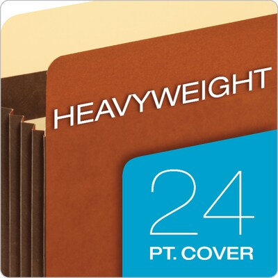 Pendaflex 10% Recycled Heavy Duty Reinforced File Pocket, 5 1/4" Expansion, Letter Size, Brown, 10/Box (C1534GHD)