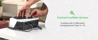 APC UPS Battery Backup & Surge Protector, 500VA UPS with 4 Backup Battery Outlets, USB Type-C, White (BE500G3)