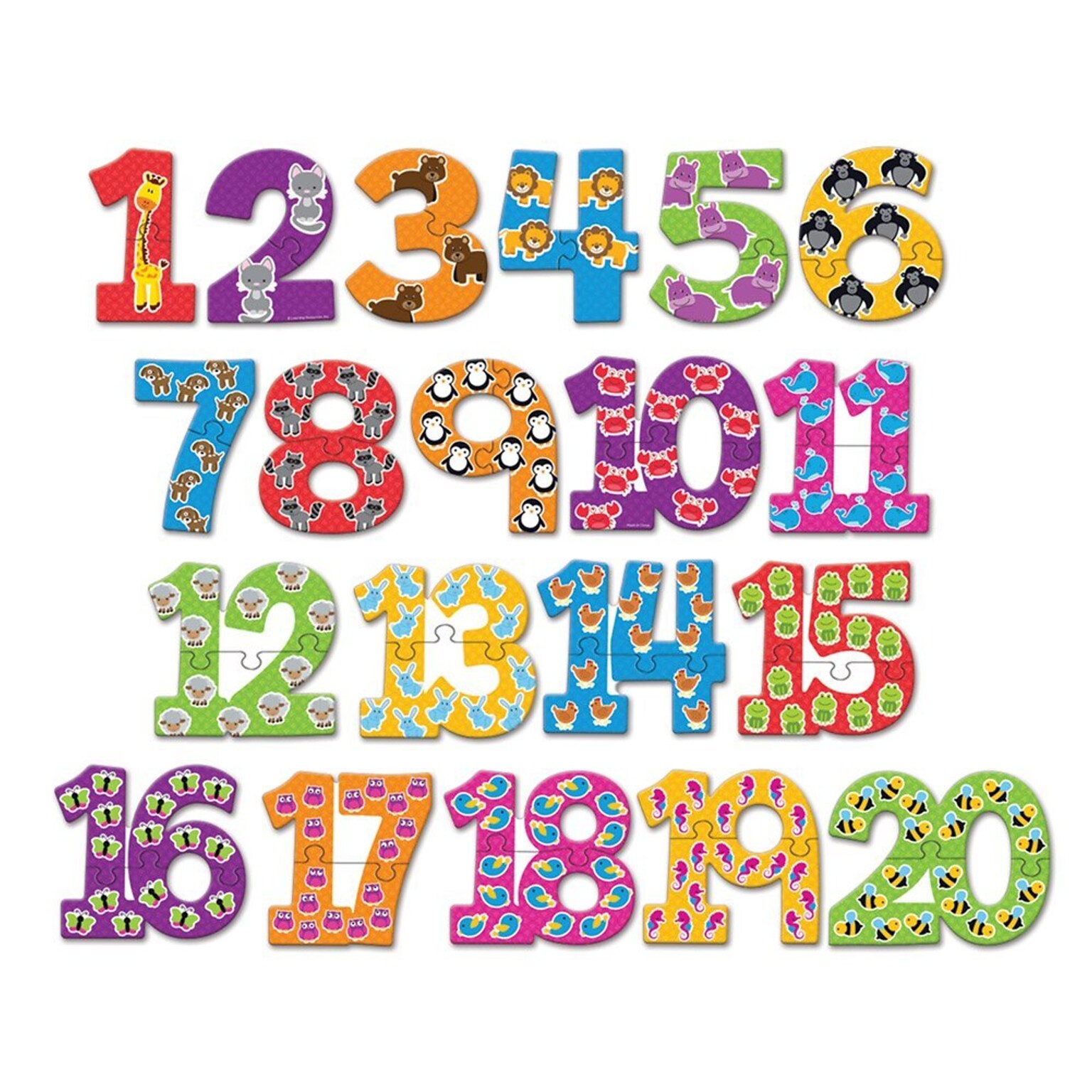 Learning Resources Number Puzzle Cards Early Number Recognition, 40 Pieces (LER8591)