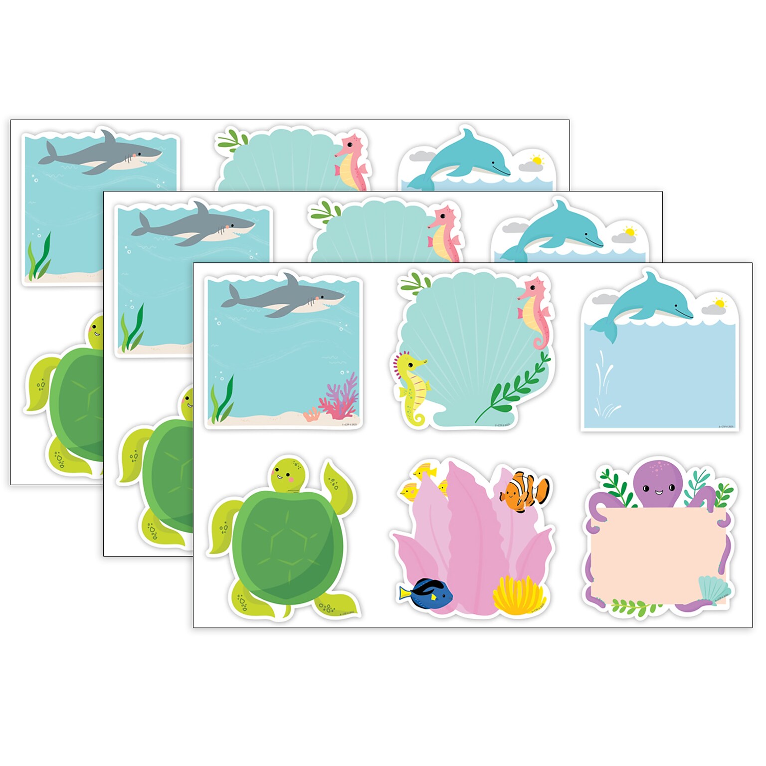 Creative Teaching Press Sea Friends Designer Cut-Outs, 36/Pack, 3 Packs/Bundle (CTP11053-3)