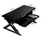 3M Precision Standing Desk 35"W Manual Adjustable Desk Riser with Gel Wrist Rest and Precise Mouse Pad, Black (SD60B)