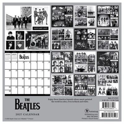 2027 TF Publishing The Beatles 7" x 7" Monthly Wall Calendar, Multicolored (27-2101)