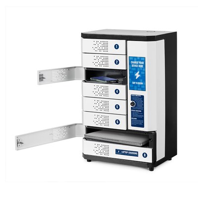 KwikBoost 8-Bay Self-Service Charging Locker, White (CHSL001)
