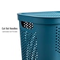 Mind Reader 15.85-Gallon Slim Laundry Hamper with Lid, Plastic, Blue, 2/Set (2HBIN60-BLU)