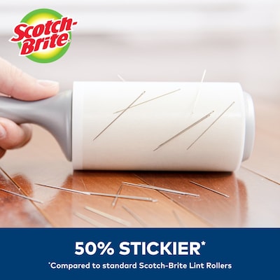 Scotch-Brite Plastic Lint Roller, Light Gray, 48 Sheets/Roll (830RS-48)