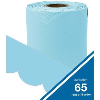 Carson Dellosa Education Rolled Scalloped Bulletin Board Border, 3" x 65', Sky Blue, 3/Bundle (CD-108533-3)