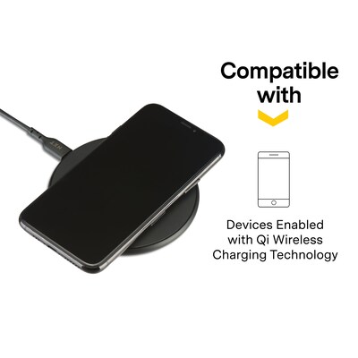 NXT Technologies™ Qi Wireless Charger with USB-C Cable, Black (NX60454)