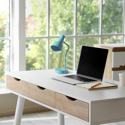 Simple Designs Sleek Essentials LED Desk Lamp, 15.2", Cyan Blue (LD1078-CYN)