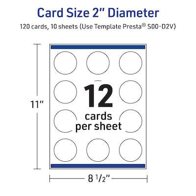 Avery Green Florals w/ Gold Dots Matte Blank Card, White, 120/Pack (S00-D2V)