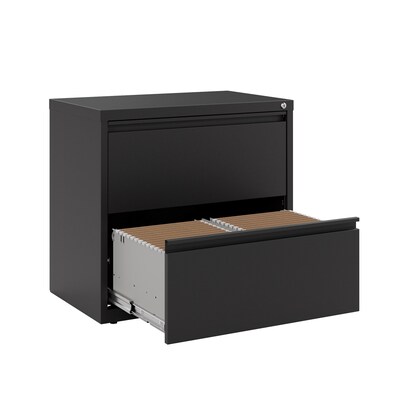 Quill Brand® Commercial 2 File Drawer Lateral File Cabinet, Assembled, Black, Letter/Legal, 30"W (20068D)