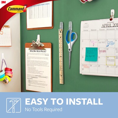 Command Damage Free Medium Hook, 2 lb, Clear, 6/Pack (17065CLR-VPES)