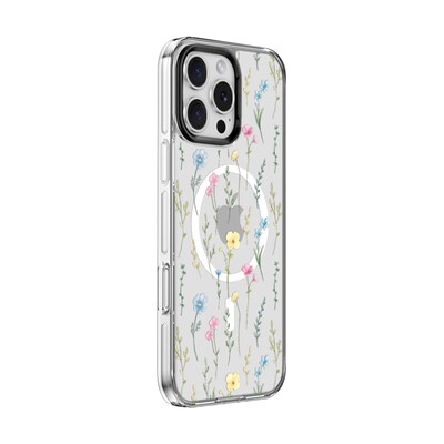 SaharaCase Inspire MagSafe Phone Case with 3 Interchangeable Magnetic Backs for iPhone 16 Pro, Shock Absorbing, Floral (CP00676)