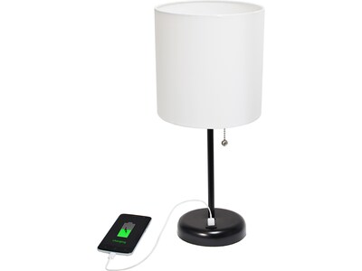 Creekwood Home Oslo LED Table Lamp, Black/White (CWT-2011-BA)