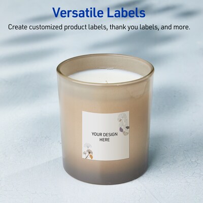 Avery Laser/Inkjet Square Multipurpose Labels, 3" x 3", White, 60/Pack (S00F4H)