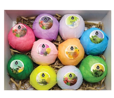 Pursonic Bath Bomb Gift Set - 10 handmade pieces