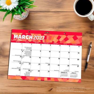 2027 BrownTrout Large Print 15.5" x 11" Monthly Desk Pad Calendar, Assorted Colors (9798330713752)