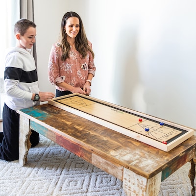 YardGames Curling and Shuffleboard Tabletop Game Set, Multicolored (CURLING-001)