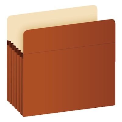 Pendaflex Reinforced File Pocket, 5 1/4 Expansion, Letter Size, Redrope, 10/Box (1534GOX)