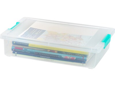 Iris Latch Lid Storage Box, Clear/Sea Foam (COB-6)