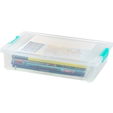 Iris Latch Lid Storage Box, Clear/Sea Foam (COB-6)