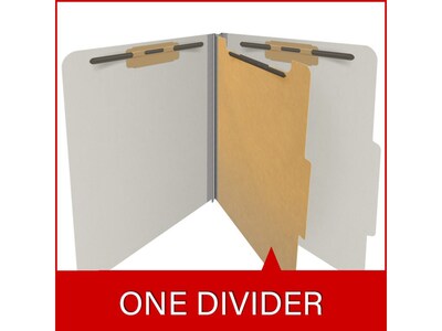 Medical Arts Press Pressboard Classification Folder, 1 Divider, 2" Expansion, Letter Size, Gray, 10/Box (DV-T42-14-3GRY)