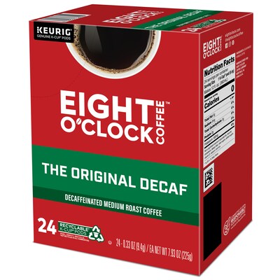 Eight O'Clock The Original Decaf Coffee, Keurig K-Cup Pod, Medium Roast, 96/Carton (6425CT)