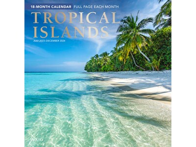 2023-2024 Plato Tropical Islands 12 x 12 Academic & Calendar Monthly Wall Calendar (9781975467210)