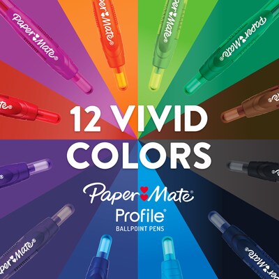 Paper Mate Profile Retractable Ballpoint Pen, Bold Point, Black Ink, 36/Pack (1231064)