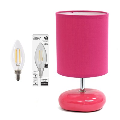 Simple Designs 10.24" LED Table Lamp, Pink (LT2005-PNK-LB)