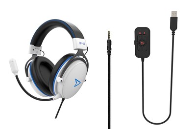 Lexip HP-52 Steelplay Stereo Surround Sound Gaming Headset, White/Blue (JVAMUL00139)
