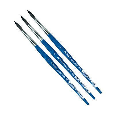 da Vinci FORTE BASIC Acrylic Synthetic Bristle, Round Brush, 3/Pack (DVXVA3938-3)