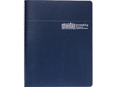2025 House of Doolittle Professional 8.5 x 11 Weekly Appointment Book, Faux Leather Cover, Blue (2