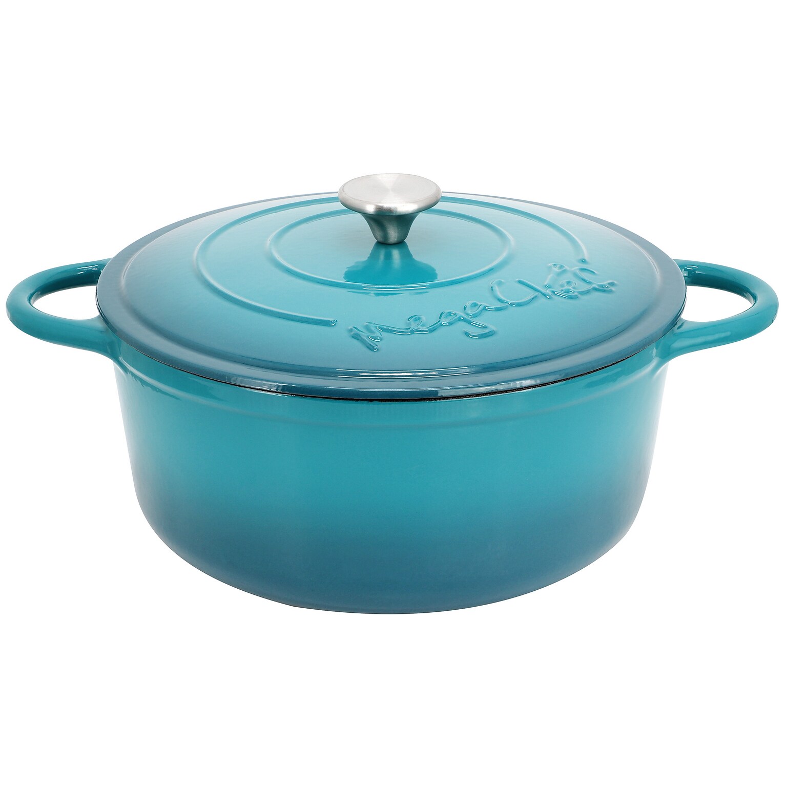 MegaChef Cast Iron 6.35 Qt. Dutch Oven, Light Blue (935122261M)