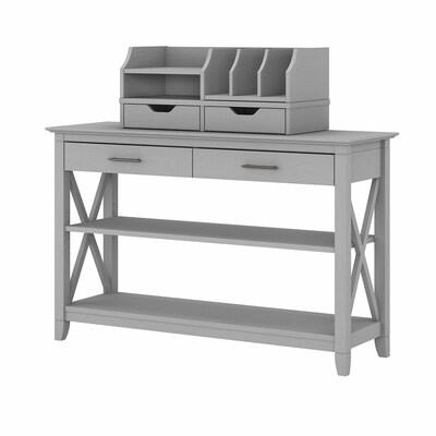 Bush Furniture Key West Console Table with Storage and Desktop Organizers, Cape Cod Gray (KWS028CG)