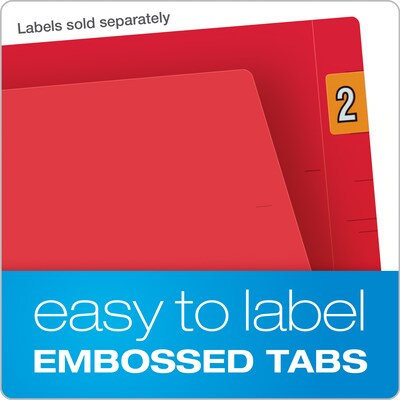 Pendaflex Heavy Duty End Tab File Folder, Straight Cut, Letter Size, Red, 100/Box (H110DR)