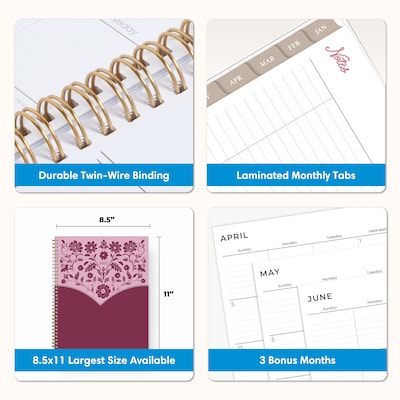 2027 Blue Sky 8.5" x 11" Weekly & Monthly Planner, Red (160256)