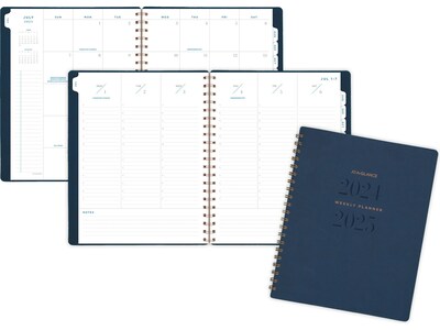 2024-2025 AT-A-GLANCE Signature 8.5" x 11" Academic Weekly & Monthly Planner, Faux Leather Cover, Navy (YP905A-20-25)