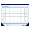 2024 House of Doolittle Contempo 22 x 17 Monthly Desk Pad Calendar, White/Blue (151-24)