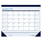 2024 House of Doolittle Contempo 22" x 17" Monthly Desk Pad Calendar, White/Blue (151-24)
