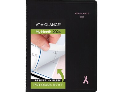 2024 AT-A-GLANCE QuickNotes City of Hope 8.25 x 11 Monthly Appointment Book, Black (76-PN06-05-24)