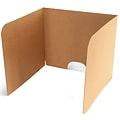 Classroom Products Foldable Cardboard Freestanding Privacy Shield, 24H x 28W, Kraft, 10/Box (VB2410 KR)