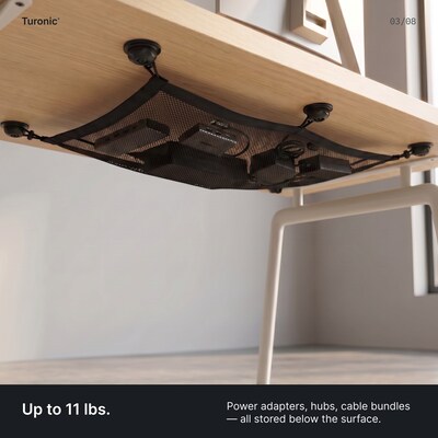Turonic DM2 Cable Under Desk Management Kit, Black (DM2)