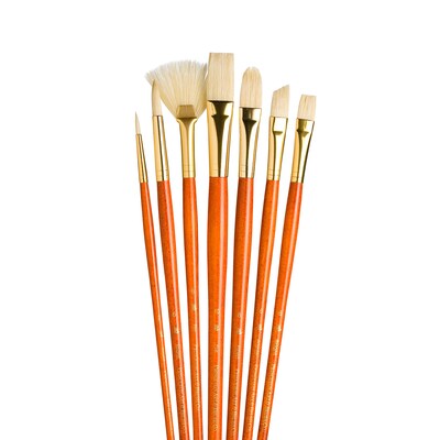 Princeton RealValue Long Handle Mixed Media Natural Brush Set, 7/Set, 2 Sets/Bundle (PBXPR9154-2)
