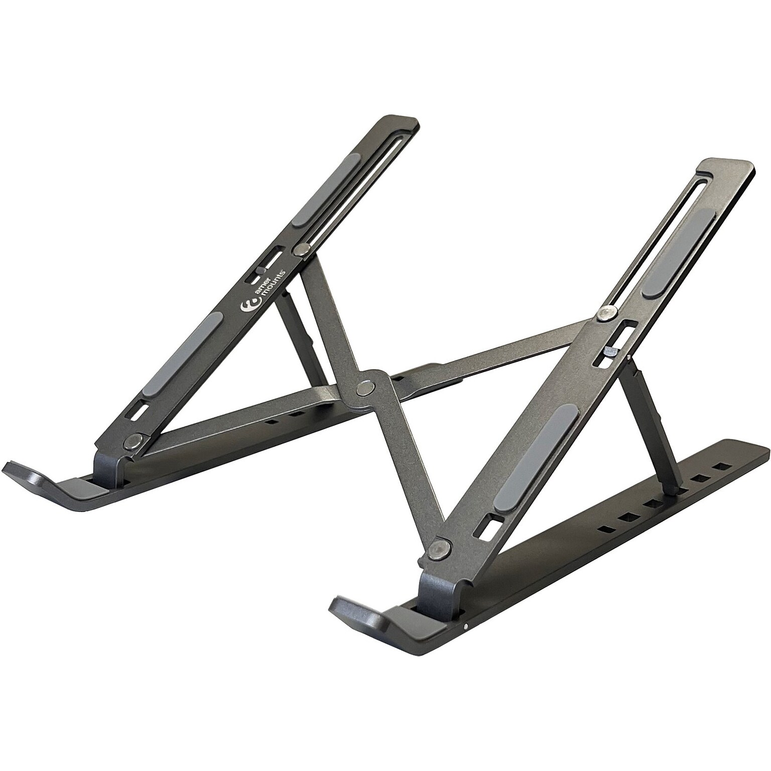Amer 10 x 6 Aluminum Folding Laptop Stand, Dark Gray (AMRNS02DG)