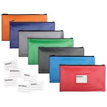 Better Office Security Bank Deposit Bags, 1-Compartment, Assorted Colors, 7/Pack (24007-7PK)