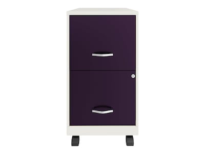 Space Solutions SOHO Smart File 2-Drawer Mobile Vertical File Cabinet, Letter Size, Lockable, Pearl