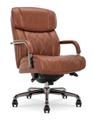 La-Z-Boy Symphony Ergonomic Bonded Leather Swivel Executive Chair, Cognac and Graphite (CCHR10013C)