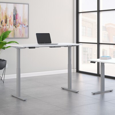 Bush Business Furniture Move 60 Series 60"W Electric Height Adjustable Standing Desk, White (M6S6030WHSK)